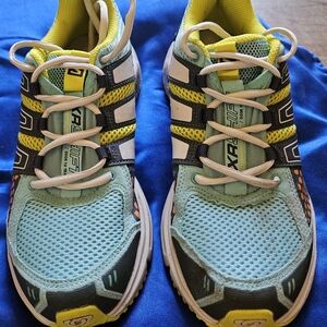 Salomon Athletic Shoes - Blue, Yellow, and White